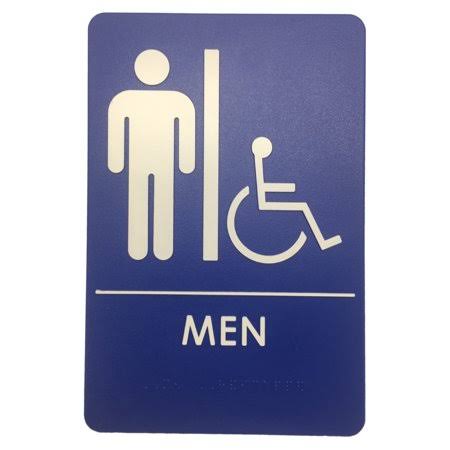 Mens Handicap Restroom Sign Blue/White K355224