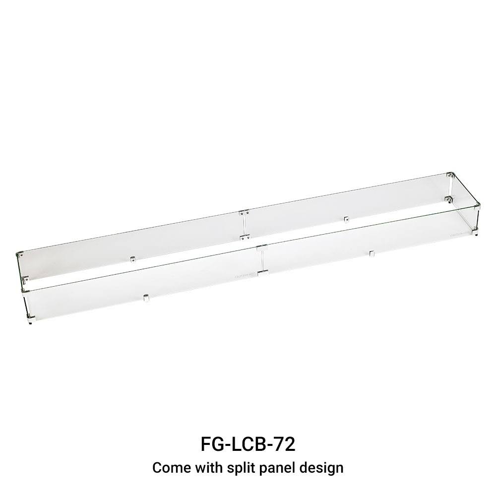Tempered Glass Flame Guard for 72x22 Linear Drop-in Fire Pit Pan F87861