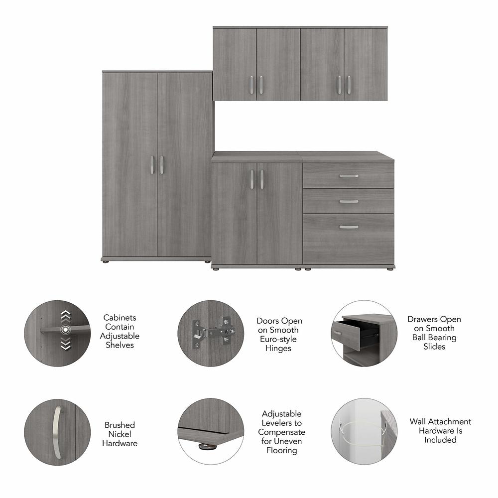 5 Piece Modular Garage Storage Set in Platinum Gray P9269