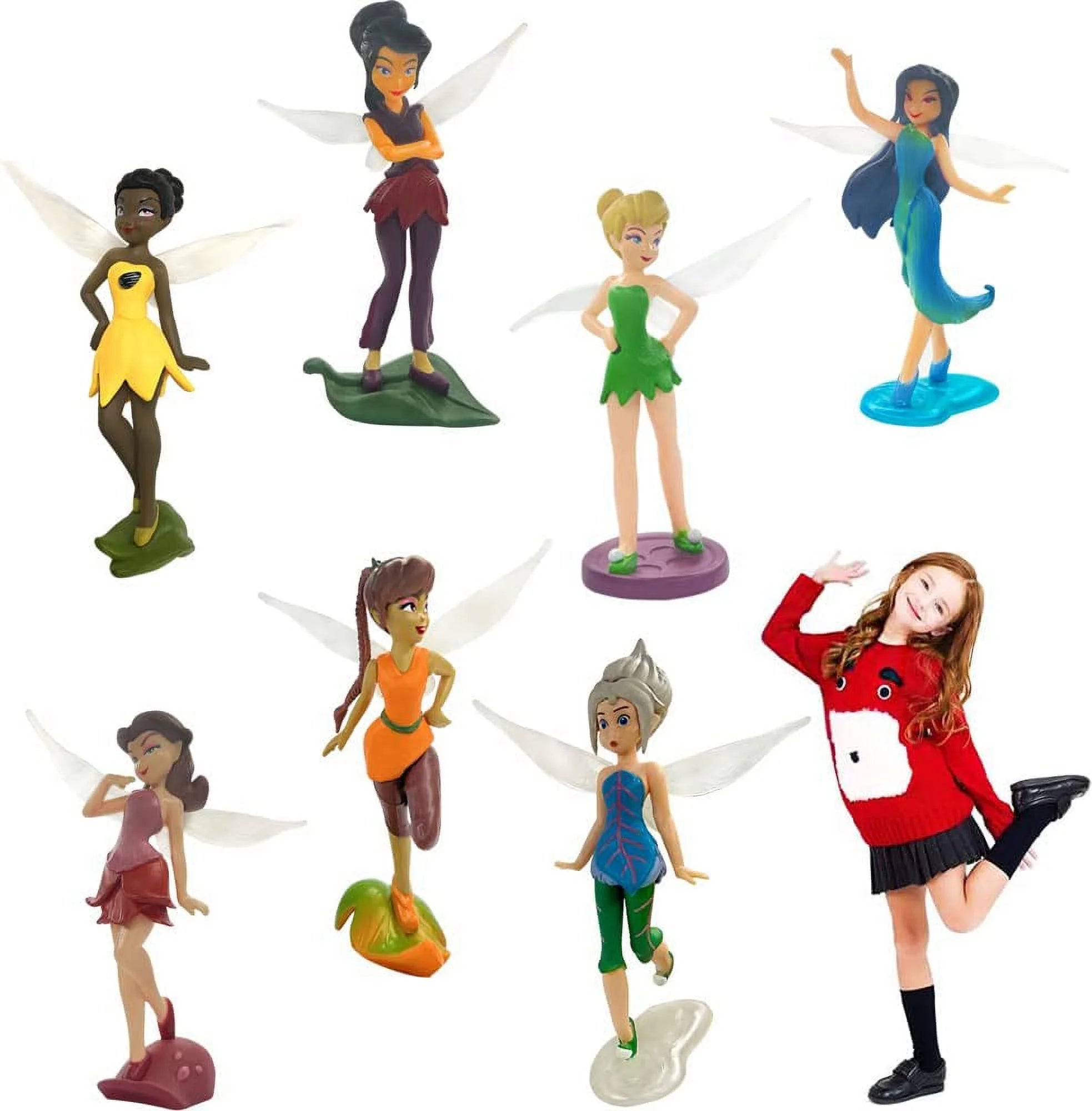 7Pcs/Set Pixie Girl Flower Fairies Miniature PVC Figures Doll Toy J13537