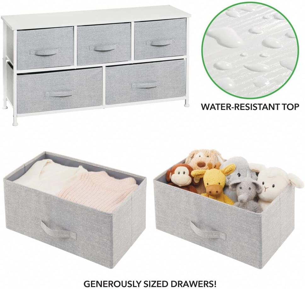 Gray 5 Drawer Fabric Dresser D964284