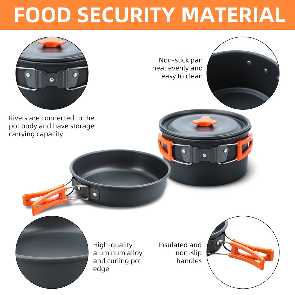 16pcs Camping Cookware Set E6859