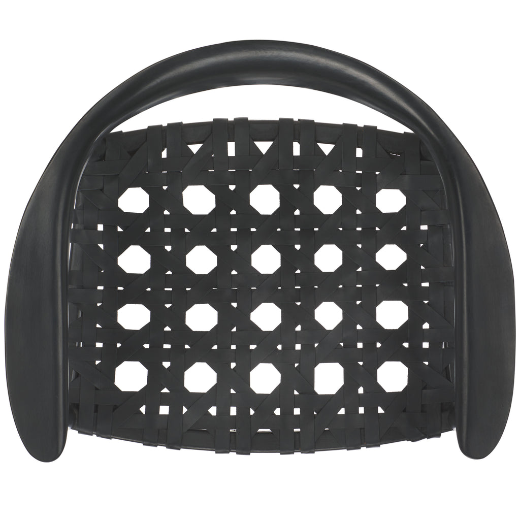 Black Leather Woven Accent Chairs G21421