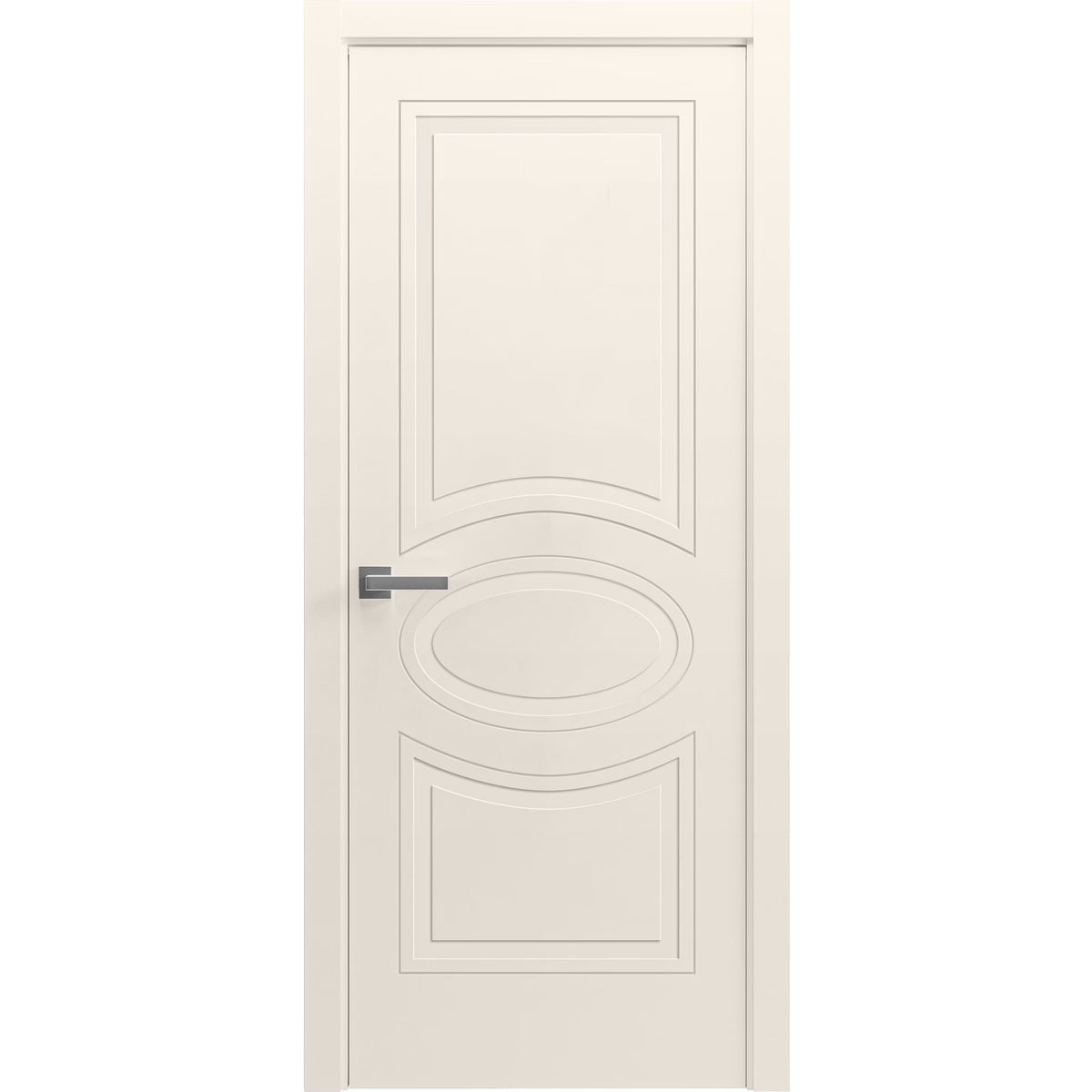 Solid French Door 36" x 80" Painted Creamy Single Regular Panel Frame Handle Y552187