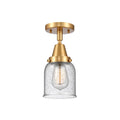 Small Bell 1 Light 5 inch Flush Mount in Satin Gold E4842