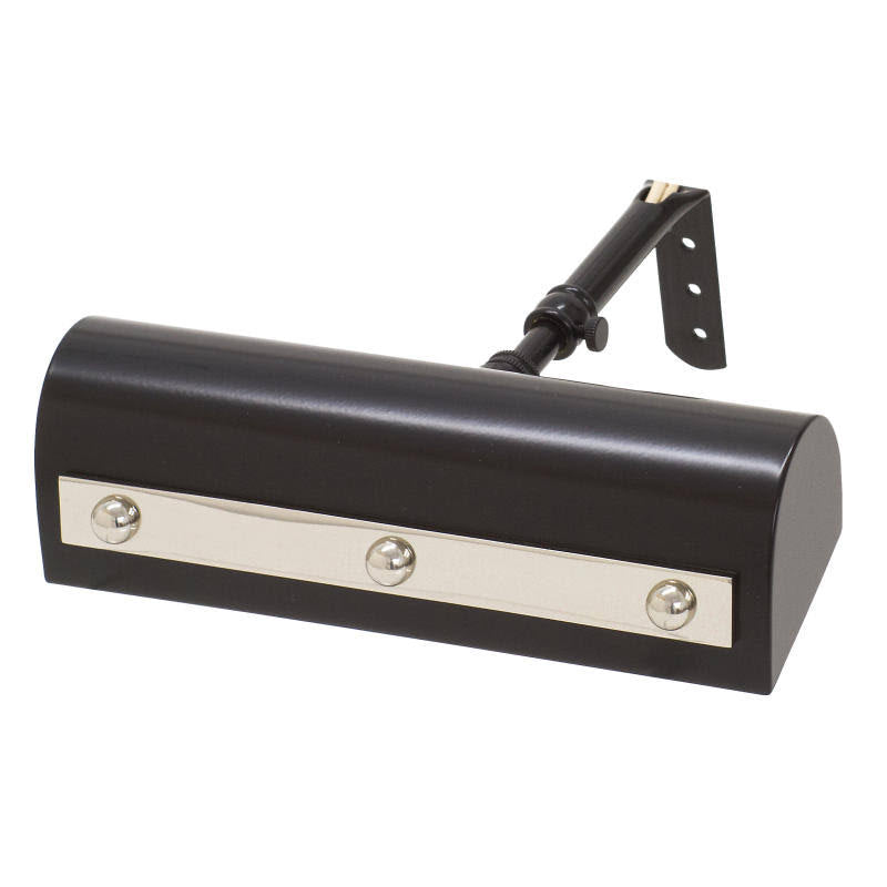 14 inch Picture Light in Black with Polished Nickel Accents W7414