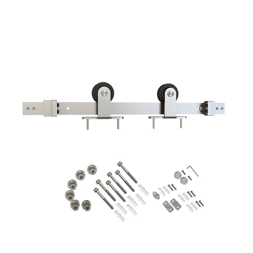 Matte Black Sliding Barn Door Track and Fitting Set Q142