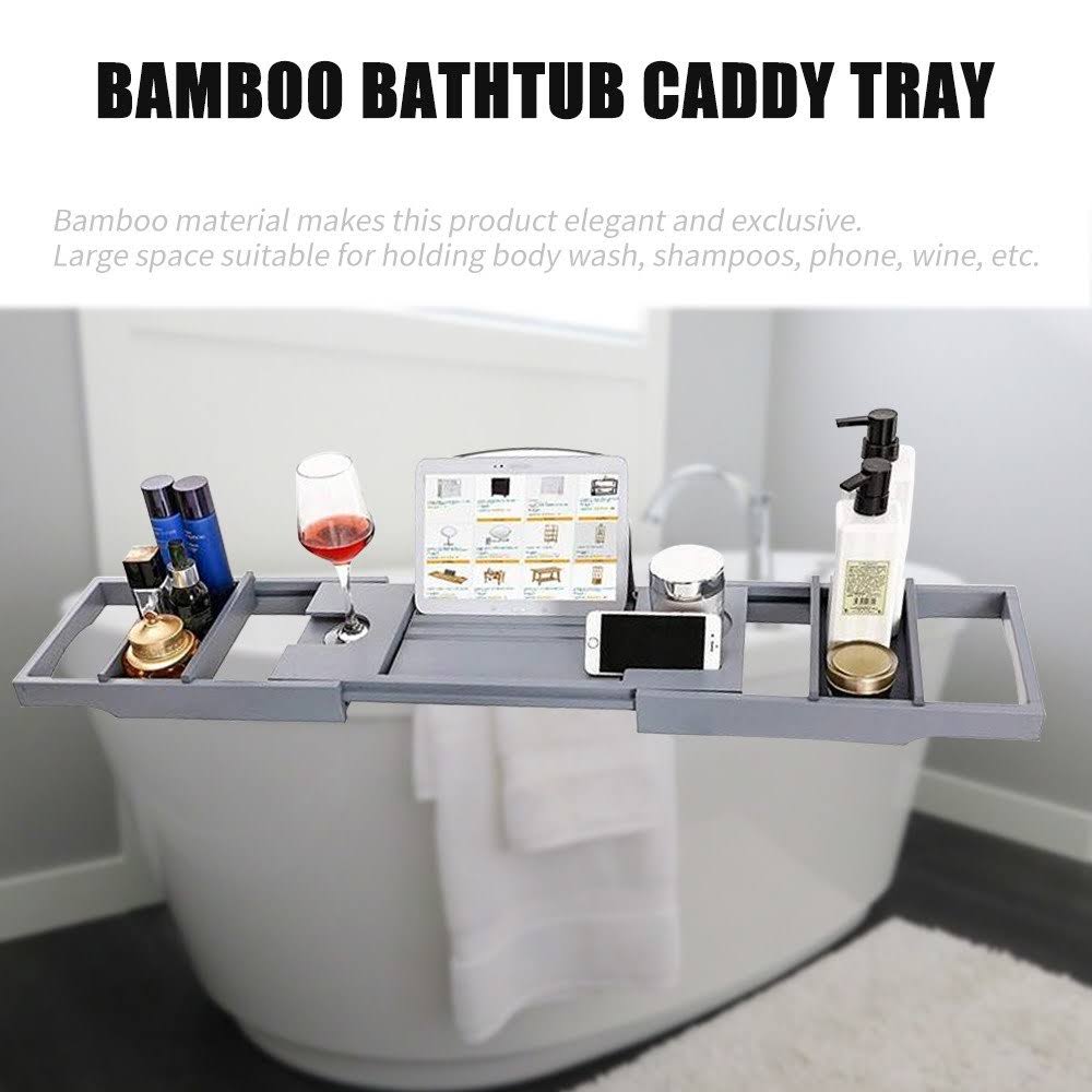 Bamboo Bathtub Caddy Tray Organizer M112