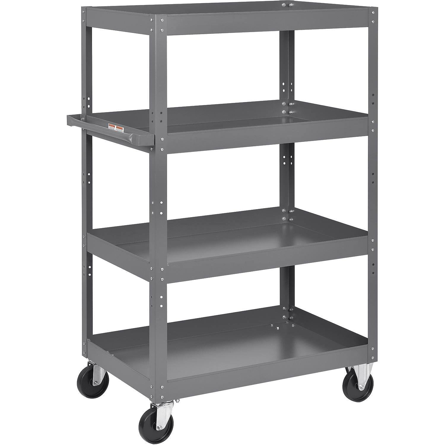 Multi-Level Steel Shelf Truck with 4 Shelves 36 x 24 800 lb. Capacity W4029