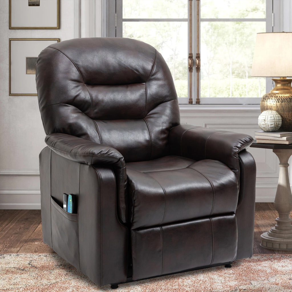 Blue Faux Leather Power Lift Recliner Chair M8303