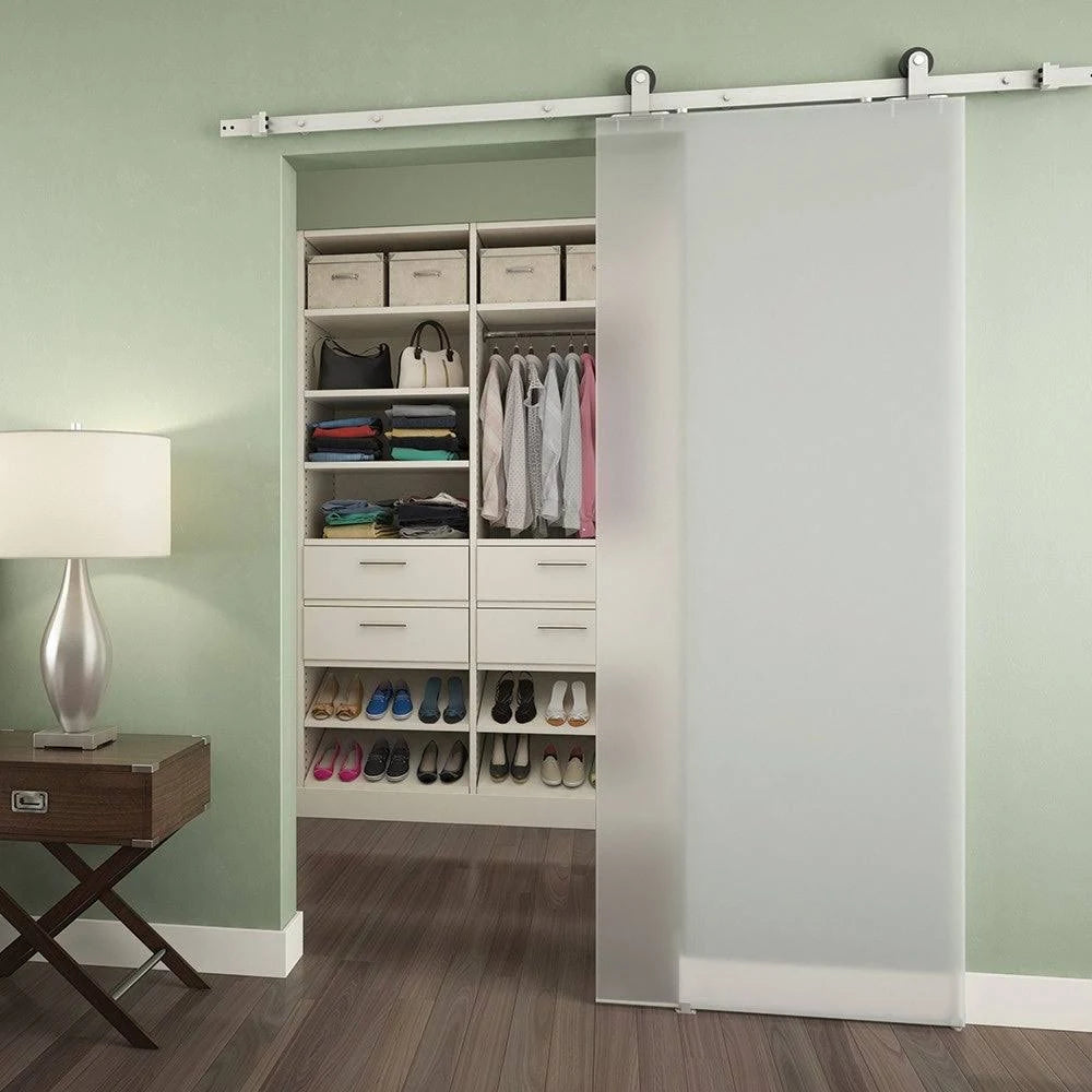 Matte Black Sliding Barn Door Track and Fitting Set Q142