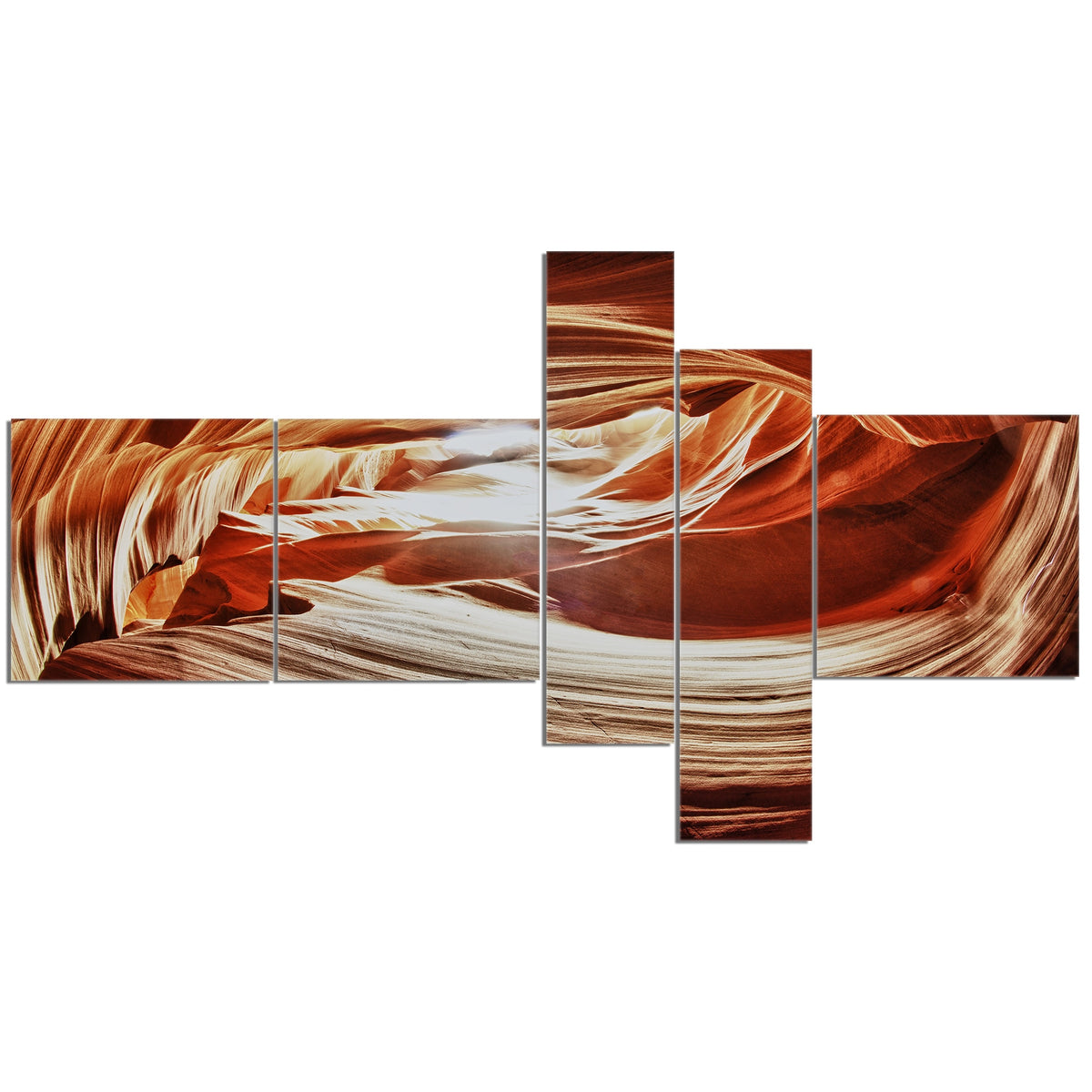 Antelope Canyon Arch Landscape Photo Canvas Art Print 60 in. wide x 32 in. high - 5 panels A985