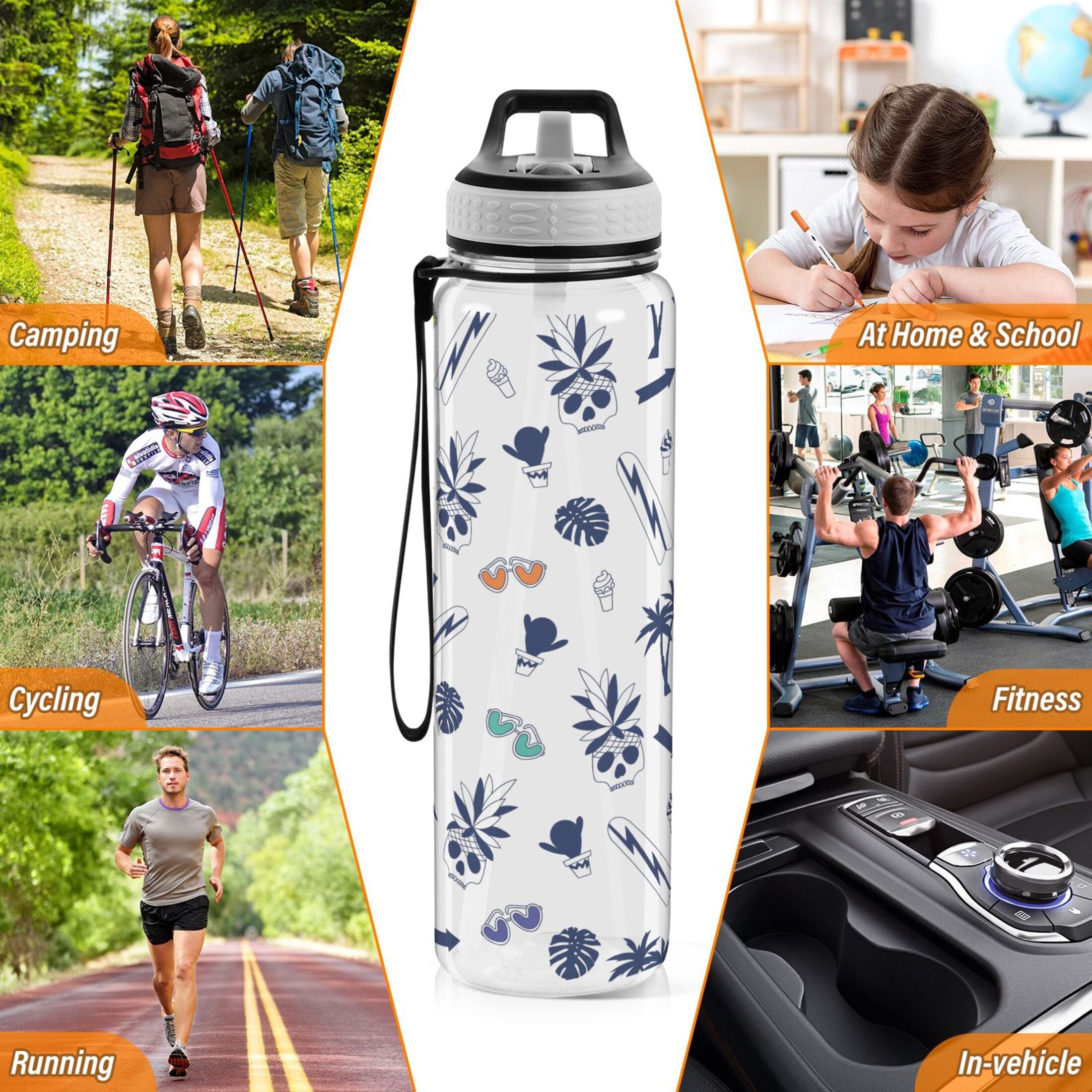 Clear 32oz Tritan Water Bottle with Straw F798439