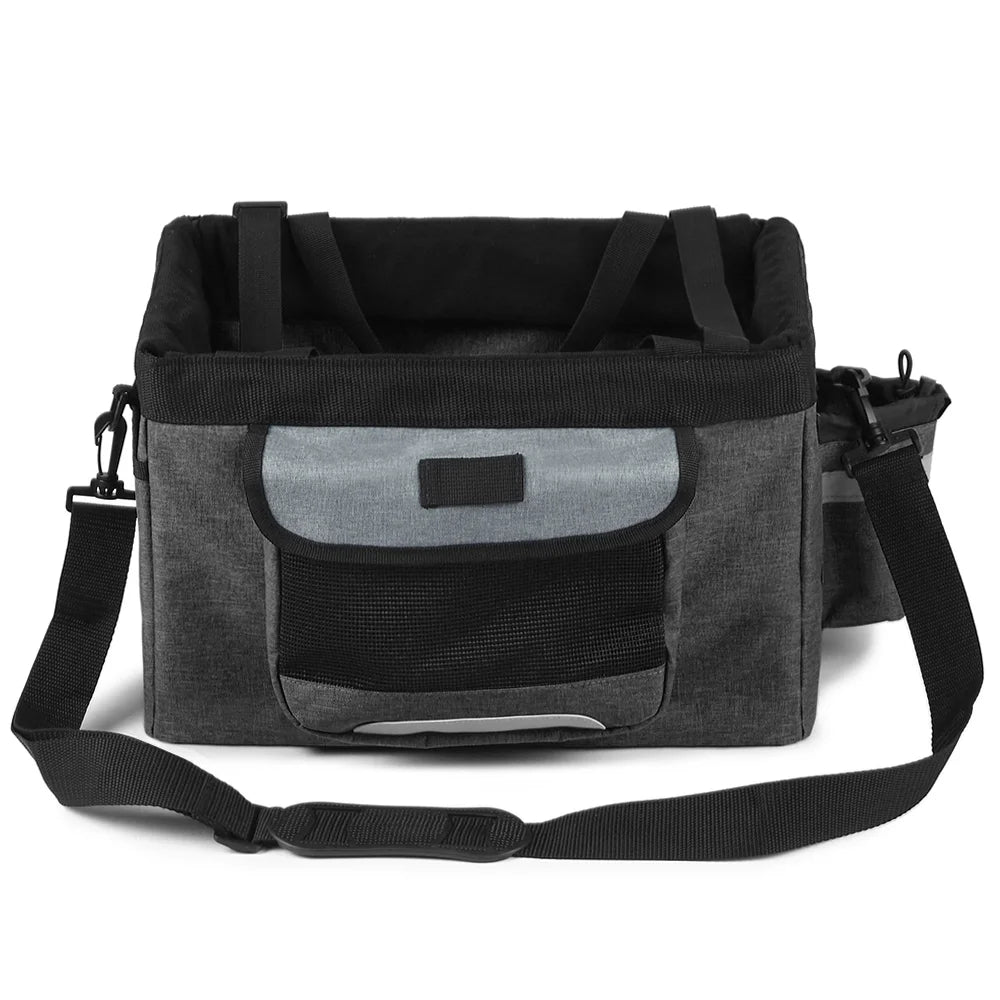 Foldable Front Basket Removable Bike Basket Dog Cat Carrier Camping Tote Bag T560064