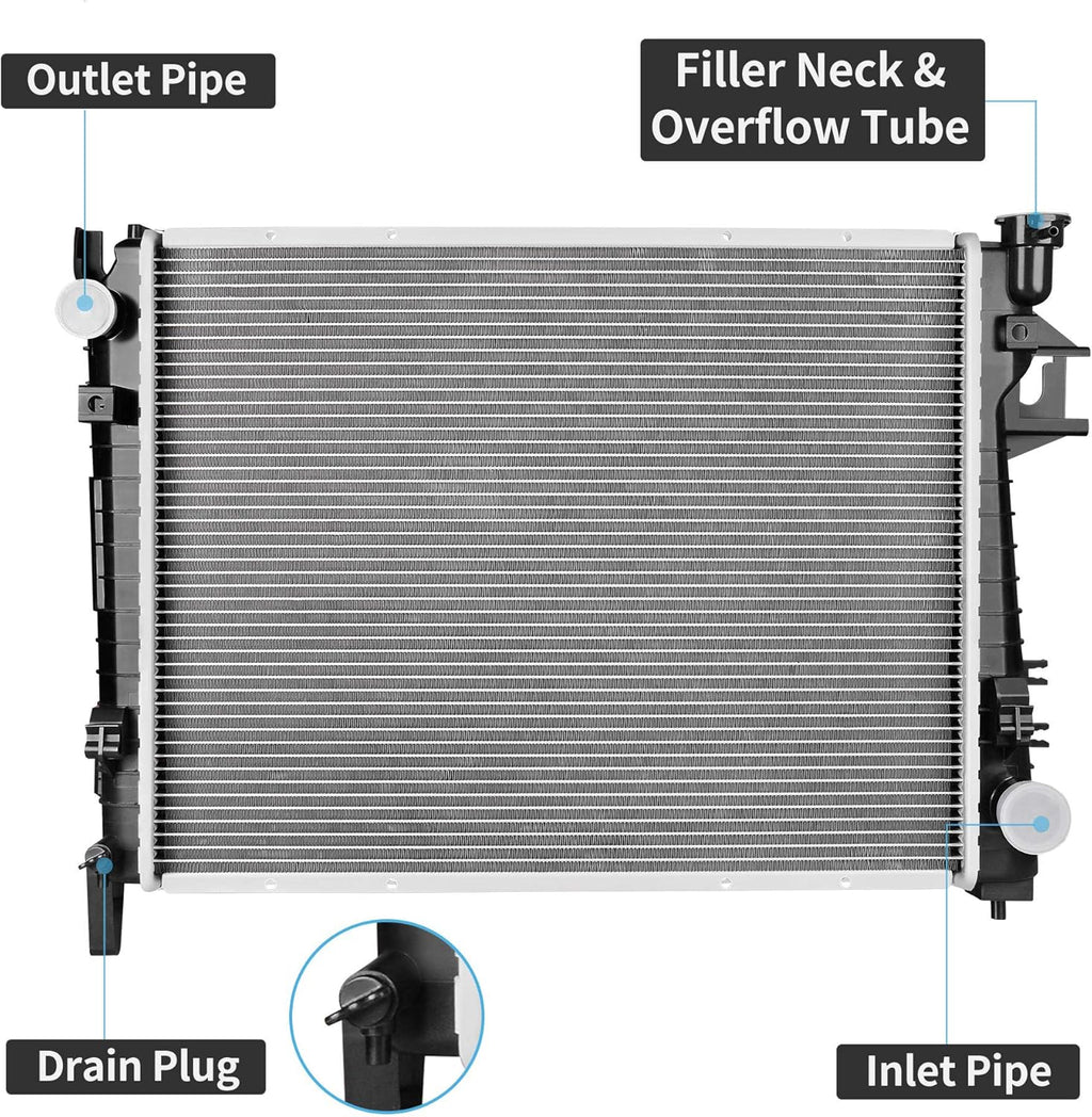 Radiator Compatible with 2004-2008 Dodge Ram 1500, 2004-2009 Dodge Ram 2500 3500 5.7L V8 F658