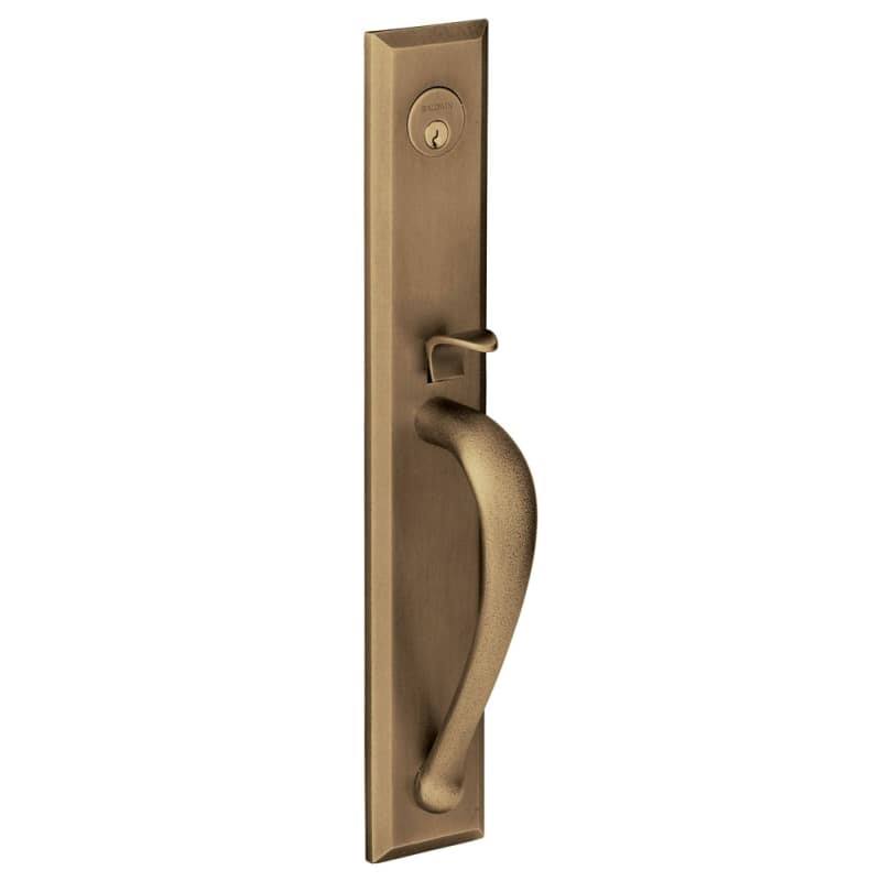Satin Brass and Black Left Hand Dummy Entry Handleset with Lever G759666