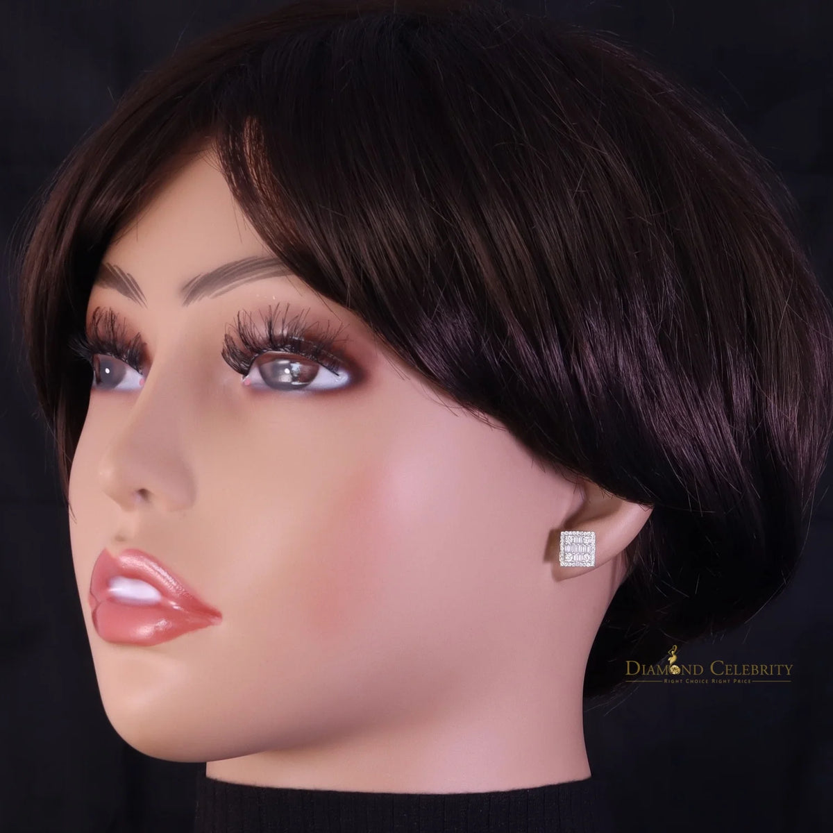 925 Silver Square Stud Earrings E84355