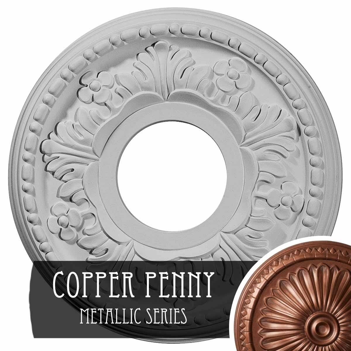 Hand-Painted Copper Penny Ceiling Medallion C5054