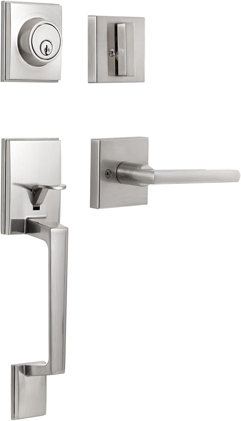 Matte Black Double Door Handleset with Dummy Lever J9828