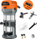 Compact Router Tool, 7.0-Amp 1.25HP Variable Speed Wood Router Kit with Fixed Base, 1/4" & 3/8" Collets, Edge Guide, Dust Hood, Pack of 2 J620