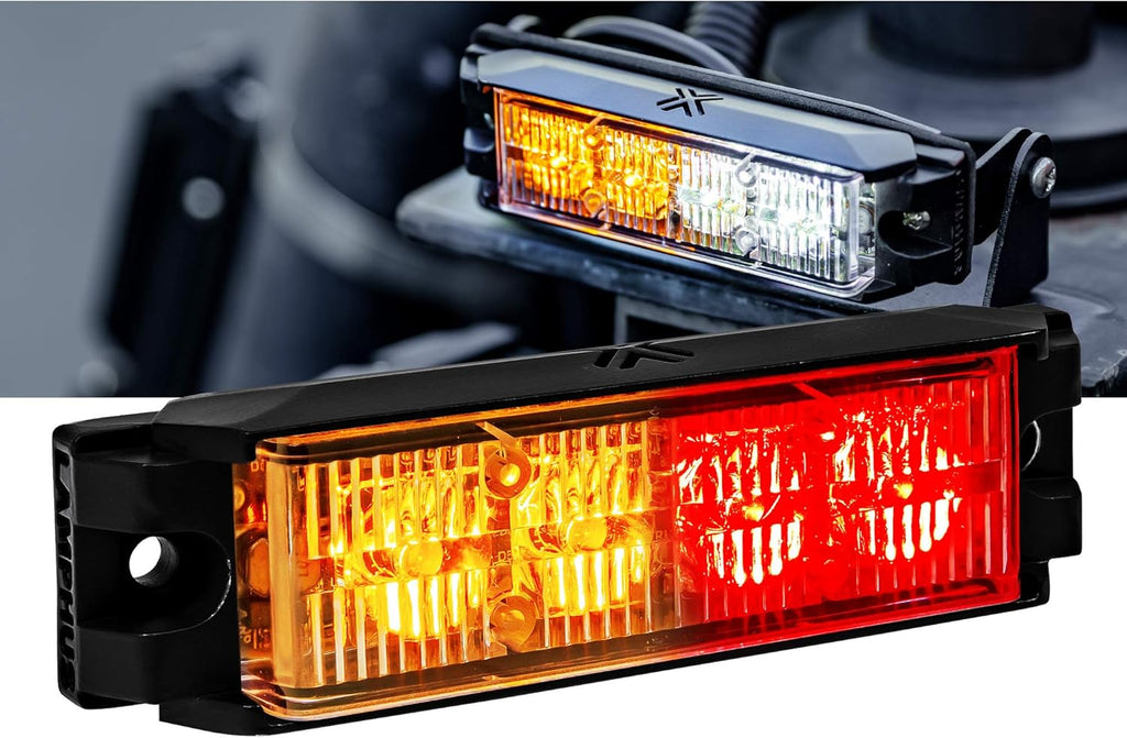 4pc 4" 4W White LED Flashing Strobe Light Head Surface-Mount Emergency Light S921
