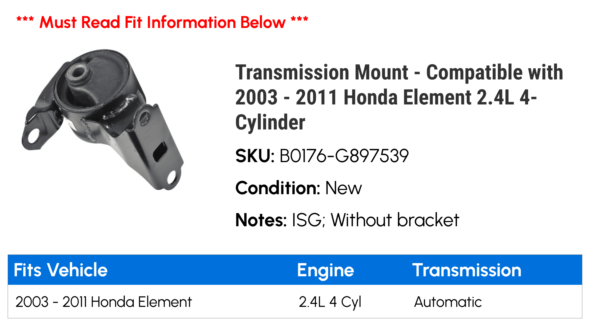 Transmission Mount O564639
