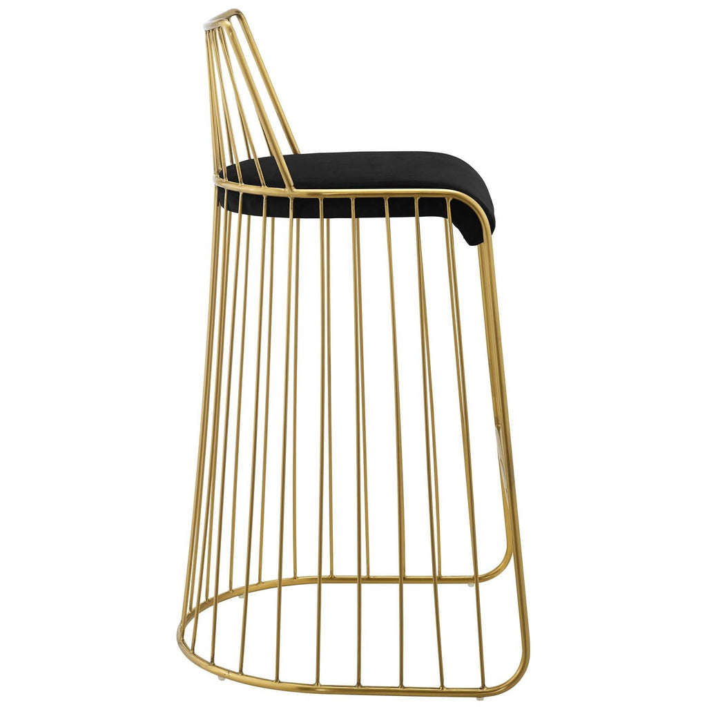 Gold Stainless Steel Velvet Bar Stool L359