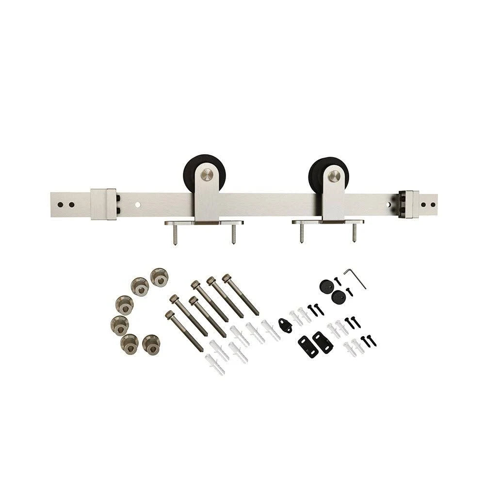 Matte Black Sliding Barn Door Track and Fitting Set Q142