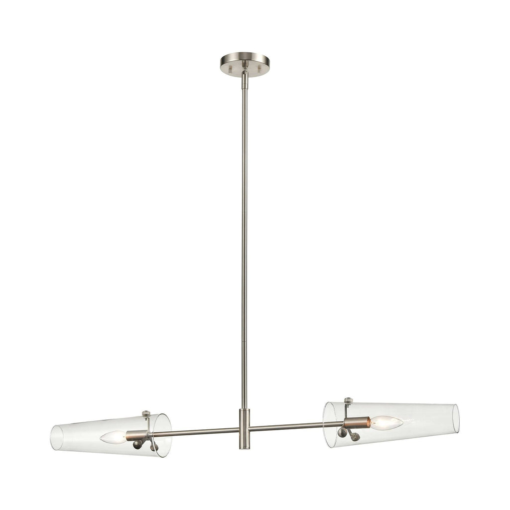 2-Light Island Satin Nickel Clear Glass I26642
