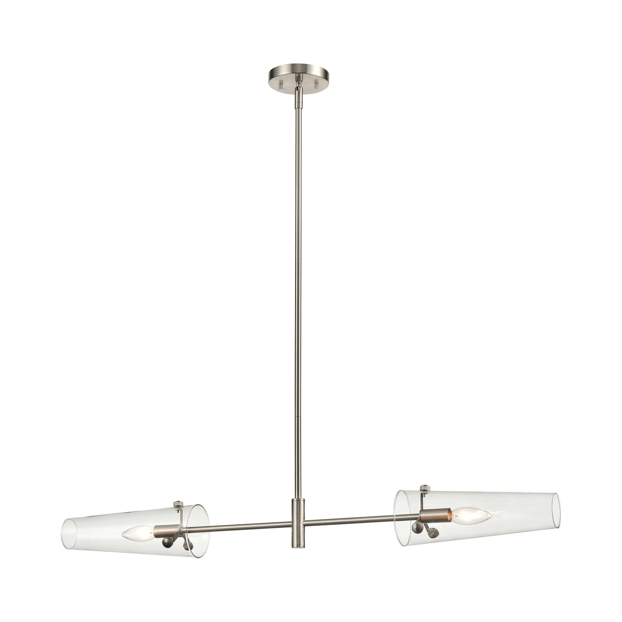2-Light Island Satin Nickel Clear Glass I26642