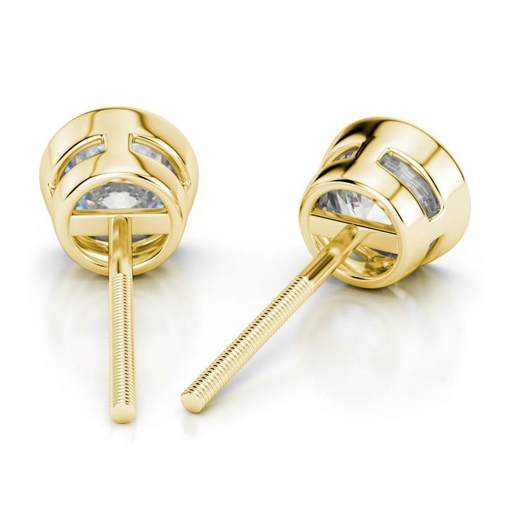 14K Yellow Gold Diamond Stud Earrings Q757