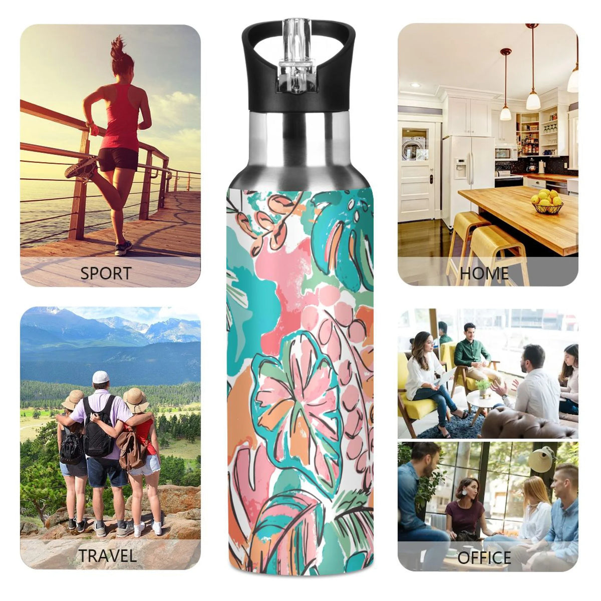 Stainless Steel Insulated Water Bottle with Straw Lid N1765