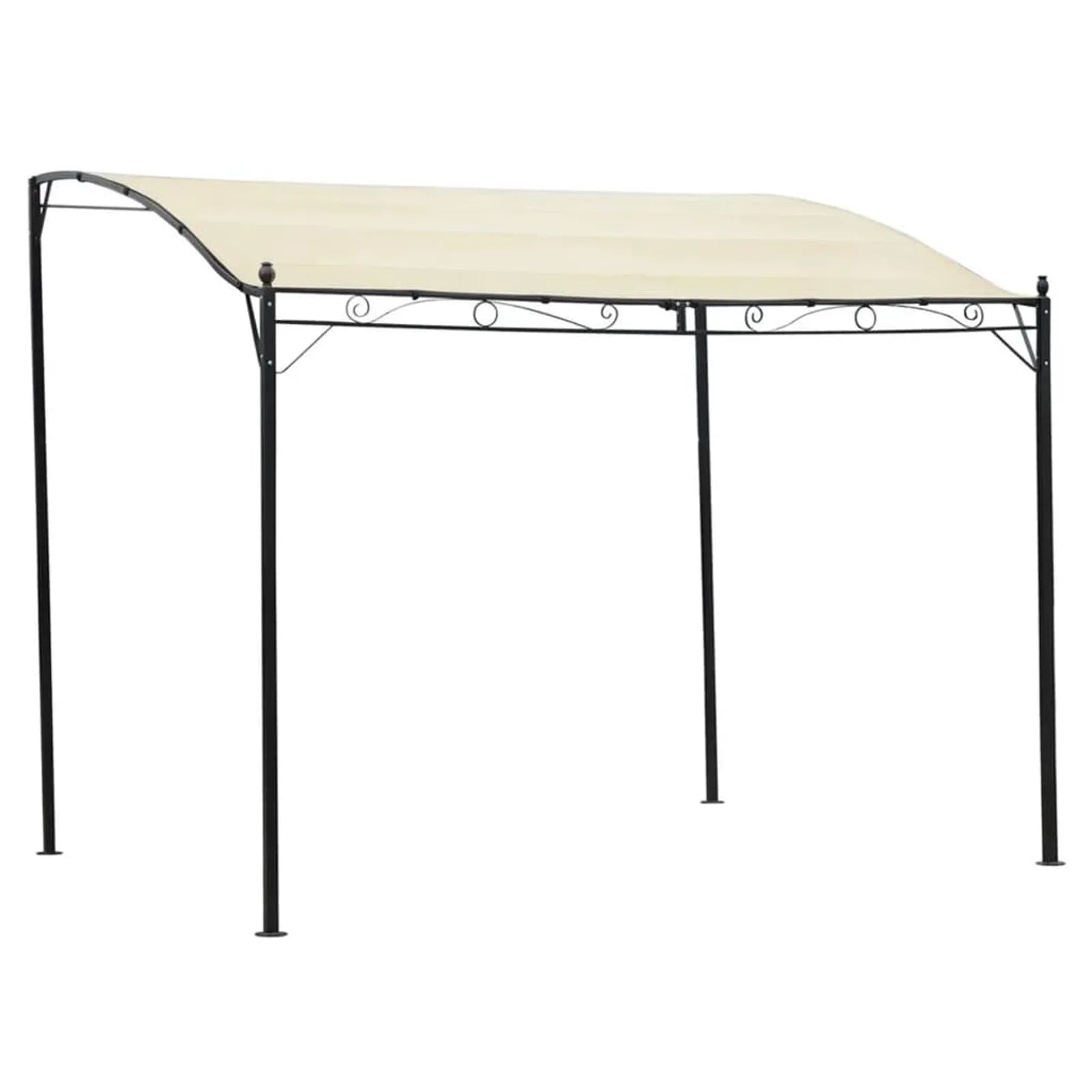 Cream White Steel Frame Garden Canopy Tent Sun Shelter 9.8ft x 8.2ft F692842