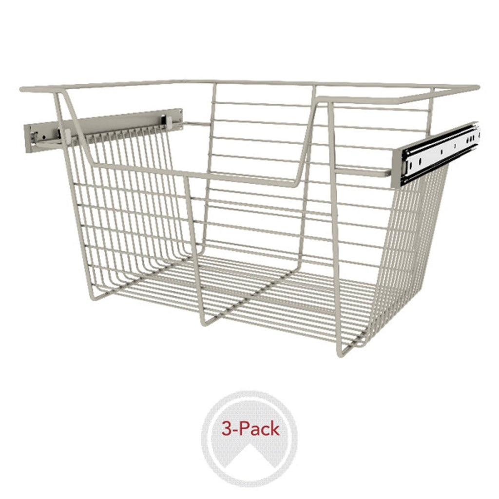 18x22 Satin Nickel Closet Basket 3 Pack D515208