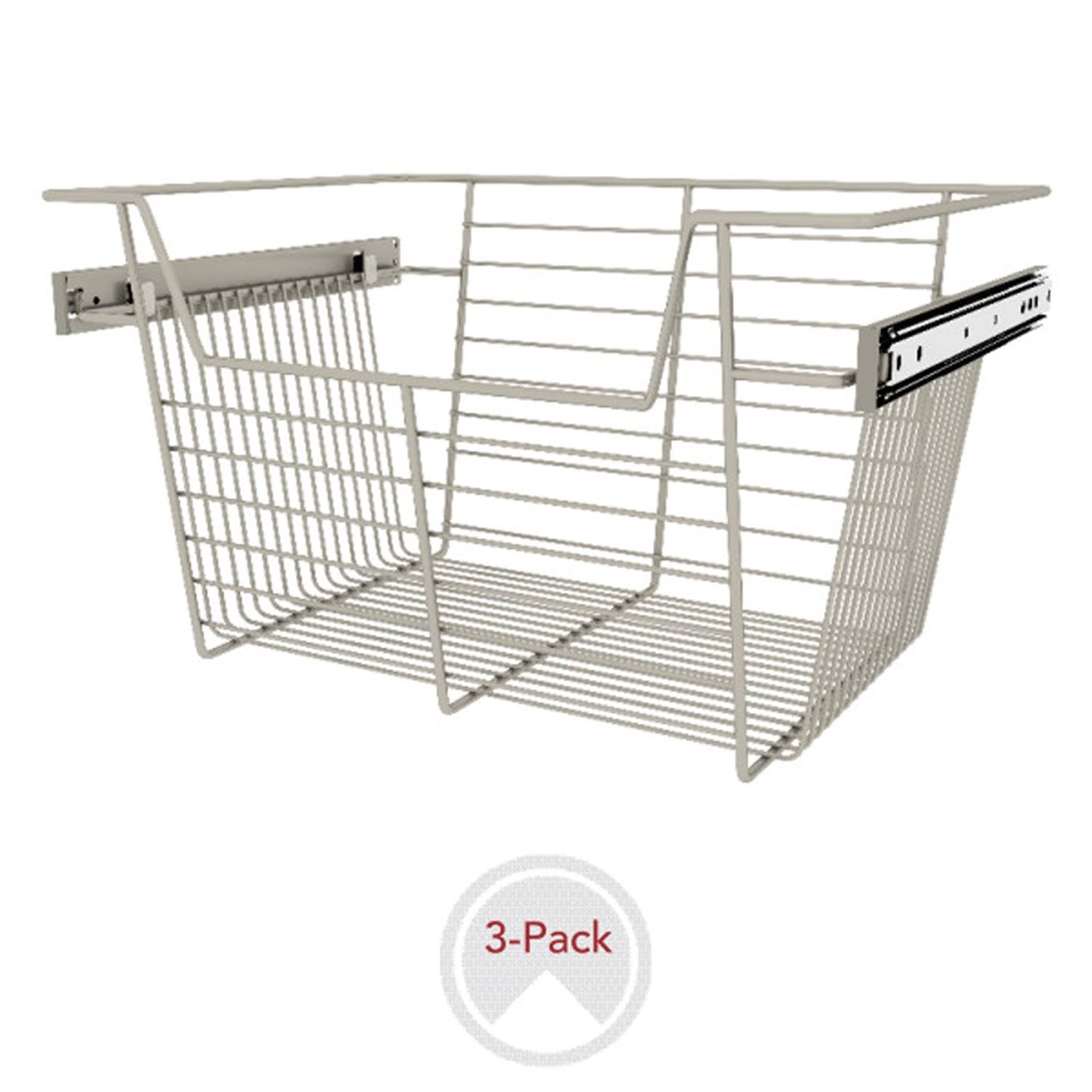 18x22 Satin Nickel Closet Basket 3 Pack D515208