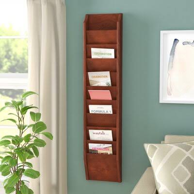 Black Wall Mount Magazine Rack M3735
