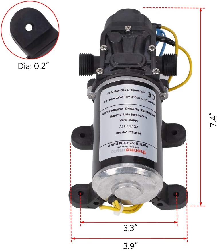 1.6GPM Diaphragm Water Pressure Booster Pump 12V DC W568273