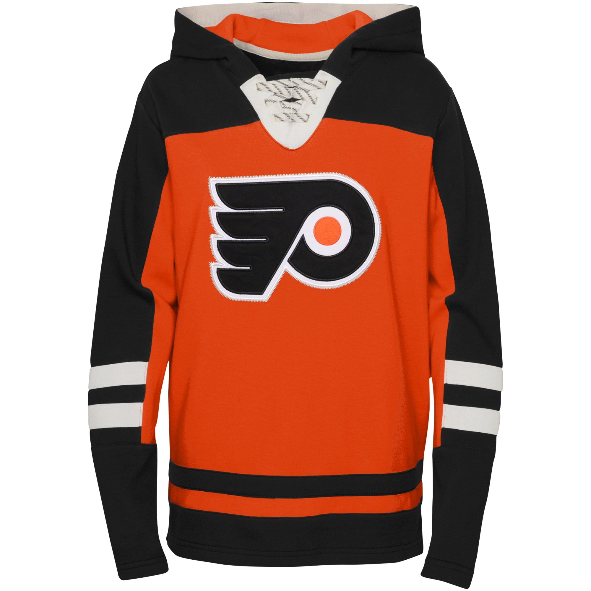 Orange Lace-Up V-Neck Pullover Hoodie O408198