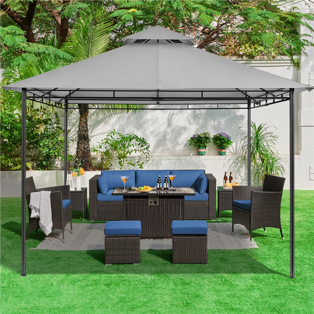 11×11 ft Outdoor Patio Gazebo Tent, Dark Gray M9139