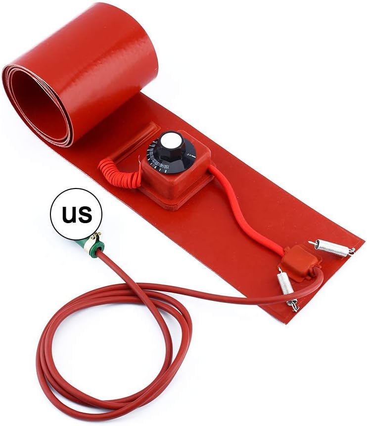 Red Pack of 2 Silicone Drum Heater with Adjustable Thermostat W88204