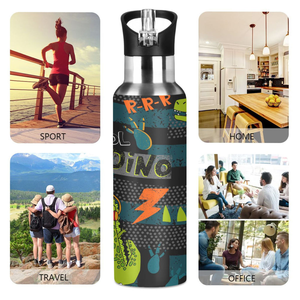 Insulated Thermos Vacuum Flask Water Bottle with Straw Lid N5264