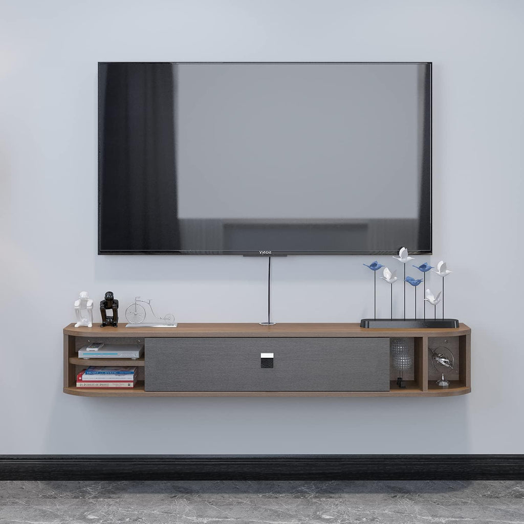 Gray-White Floating TV Shelves B987