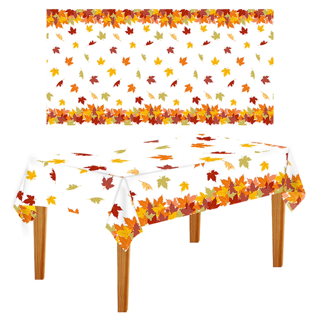 4.5x 9 FT Plastic Fall Leaf Tablecloth K213