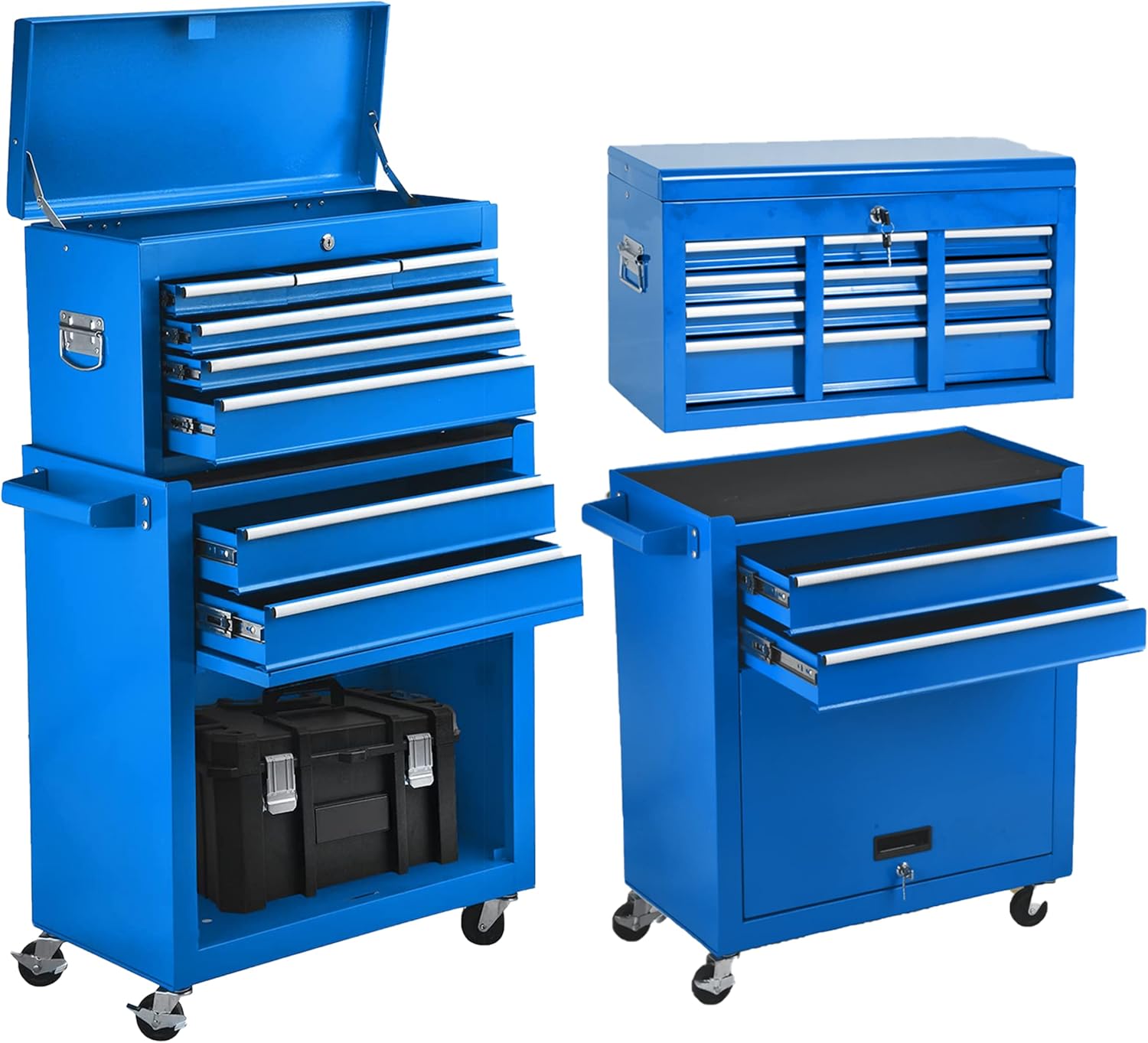 8-Drawer Blue Rolling Tool Chest with Lock V698