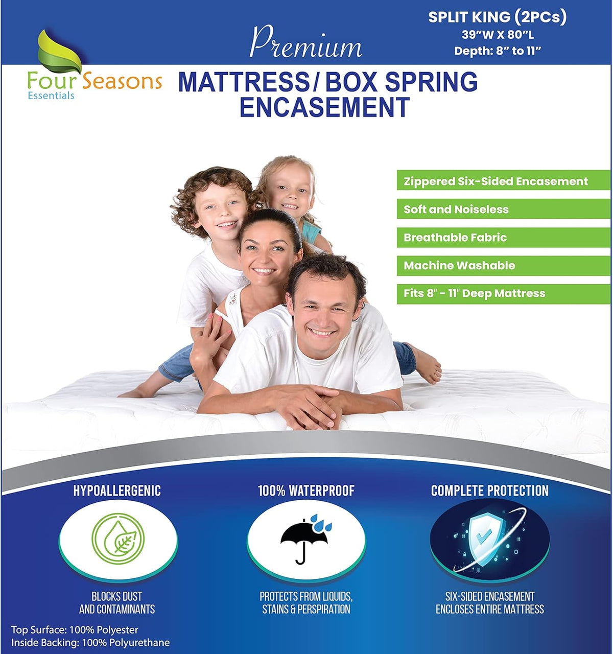 Waterproof Zippered Mattress Protector Bed Cover N175
