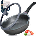 11In/5Qt Aluminum Nonstick Deep Frying Pan with Lid E358
