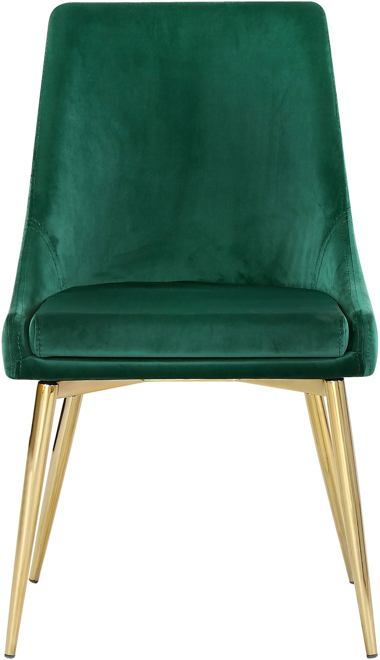 Velvet Dining Side Chair Set of 2 Green Gold Y9151