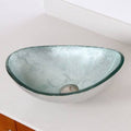 Silver Hand Painted Oval Vessel Bathroom Sink H341322