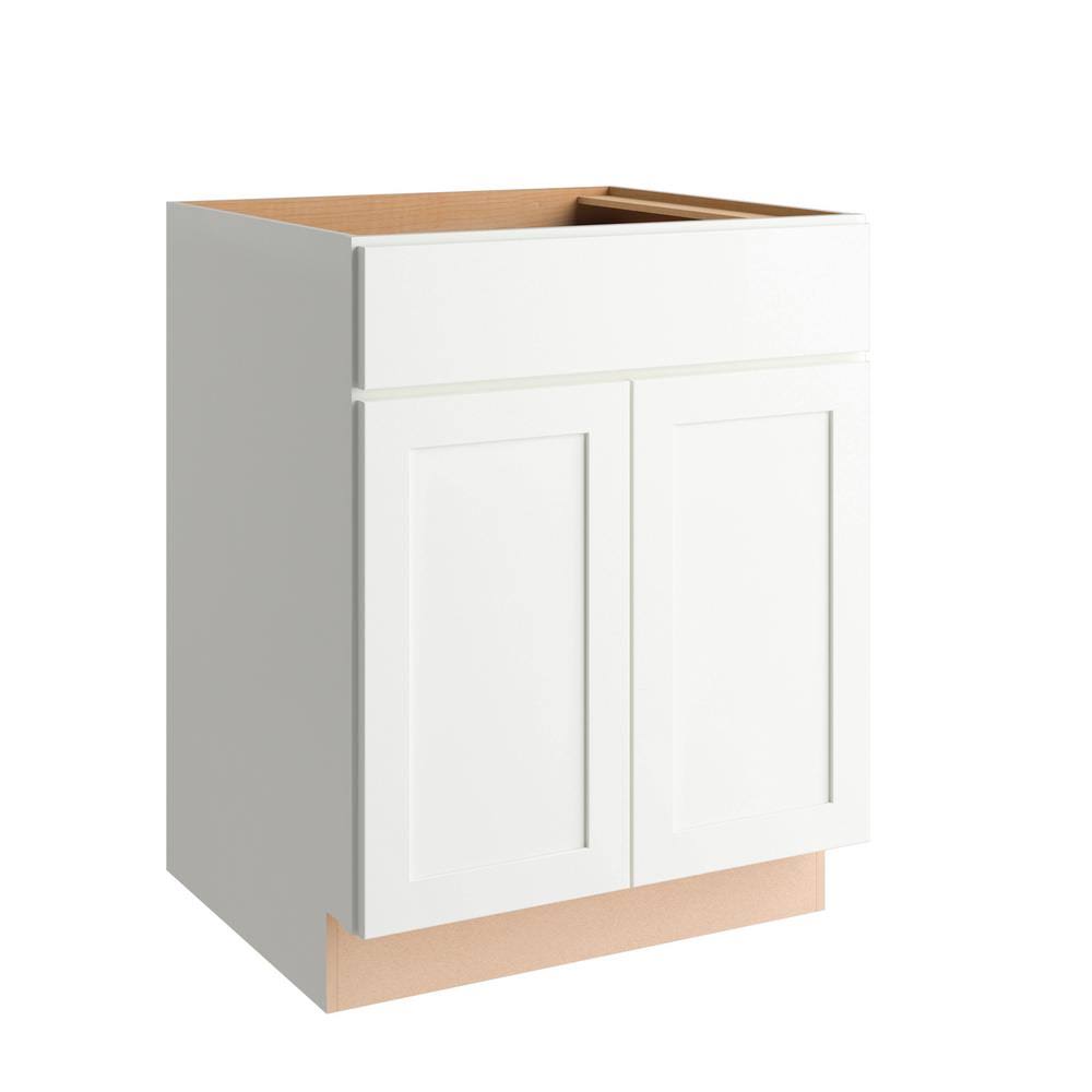 Polar White Finish Laminate Shaker Assembled Base Kitchen Cabinet 27 in. x 34.5 in. x 24 in. T551041