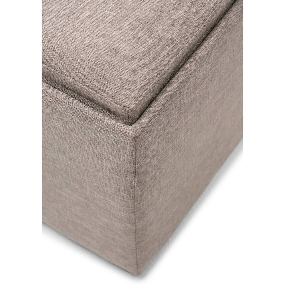 Distressed Black Square Table Ottoman X513928